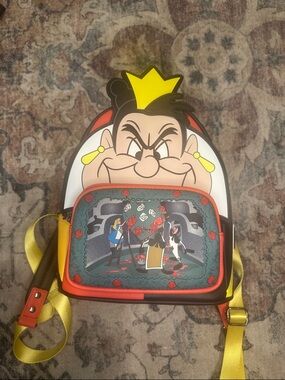 Loungefly Yellow and Red Queen Character Mini Backpack